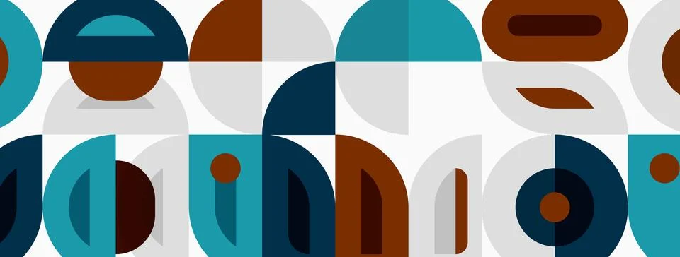 Abstract geometric pattern. Circles, squares, rectangles overlap creating Stockillustratie