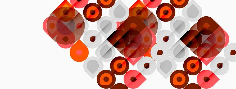 Abstract geometric pattern. Circles, squares, rectangles overlap creating イラスト素材