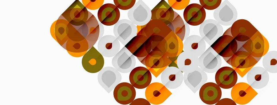 Abstract geometric pattern. Circles, squares overlap creating textured visual 스톡 일러스트