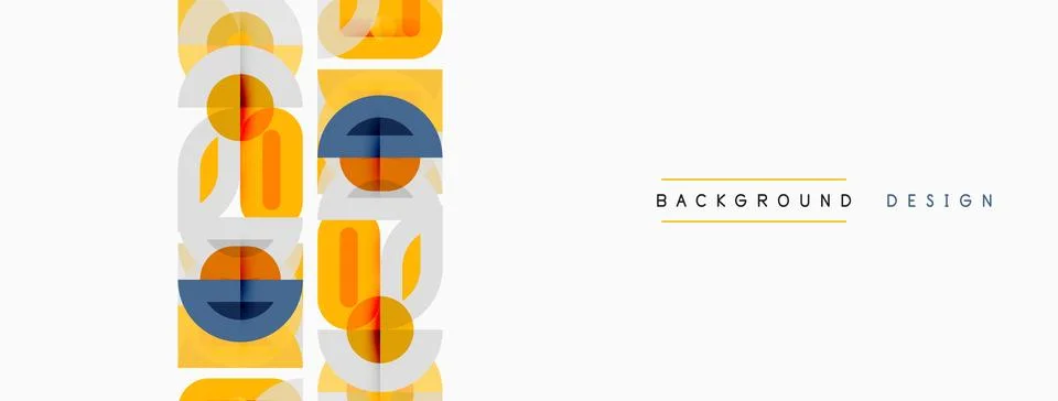 Abstract geometric pattern. Circles, squares, rectangles overlap creating m.. Stockillustratie