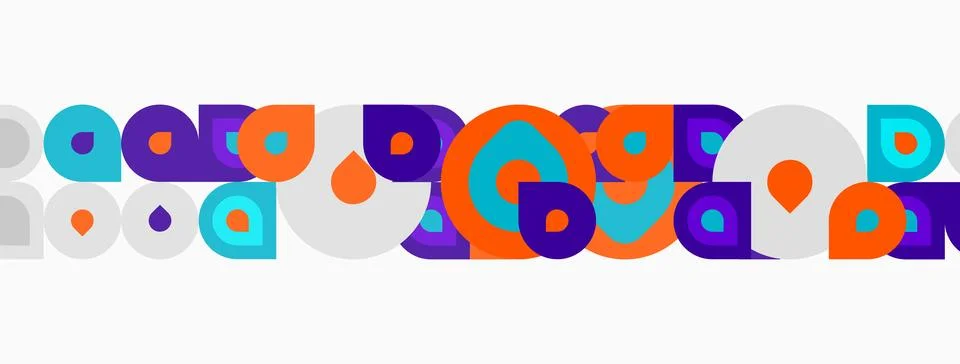 Abstract geometric pattern. Circles, squares, rectangles combine creating Stockillustratie