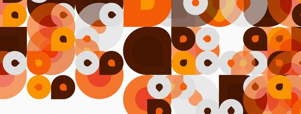 Abstract geometric pattern. Circles, squares overlap creating retro aesthetic 스톡 일러스트
