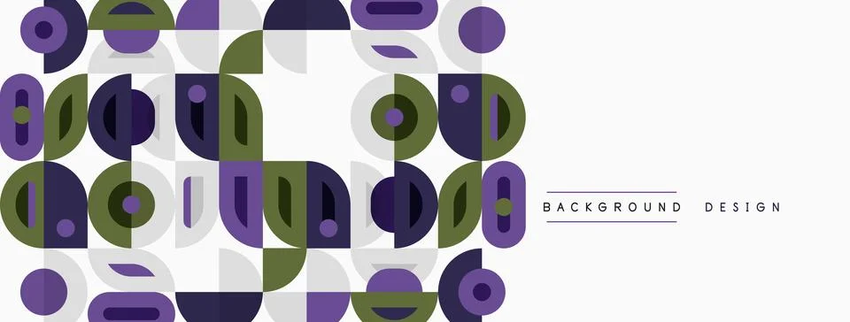 Abstract geometric pattern. Circles, squares, rectangles overlap creating m.. イラスト素材