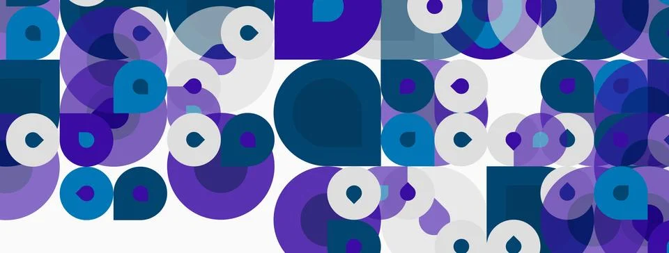 Abstract geometric pattern. Circles, squares overlap creating vibrant visual 스톡 일러스트