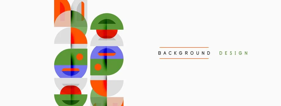 Abstract geometric pattern. Circles, squares, rectangles overlap creating m.. イラスト素材