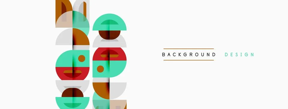 Abstract geometric pattern. Circles, squares overlap creating modern visual イラスト素材