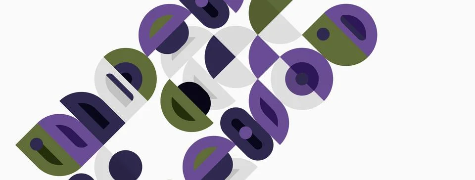 Abstract geometric pattern. Circles, squares, rectangles overlap creating Stockillustratie