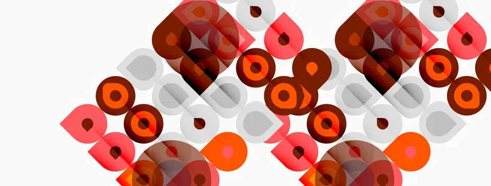 Abstract geometric pattern. Circles, squares, rectangles overlap creating Stockillustratie