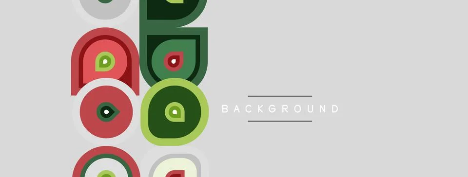 Abstract geometric pattern. Circles, squares, rectangles overlap creating イラスト素材