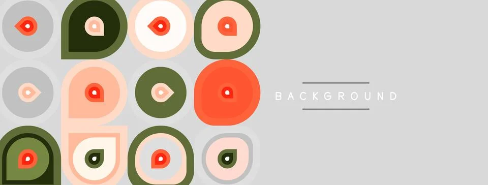 Abstract geometric pattern. Circles, squares, muted colors create modern 스톡 일러스트