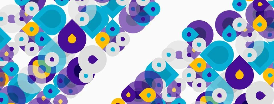 Abstract geometric pattern. Circles, squares, overlapping shapes create vibra 스톡 일러스트