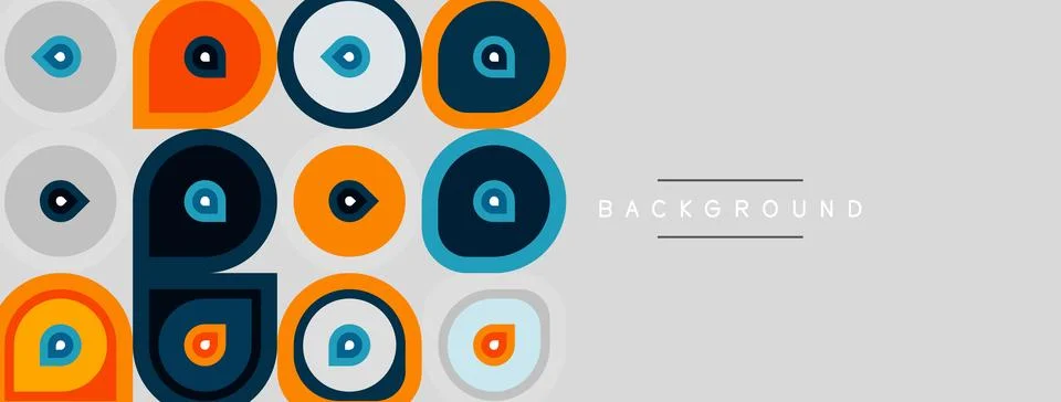 Abstract geometric pattern. Circles, squares, rectangles create colorful de.. 스톡 일러스트
