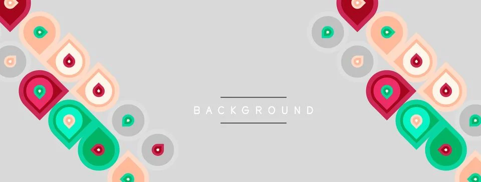 Abstract geometric pattern. Circles, squares, rectangles create symmetrical Stock Illustration