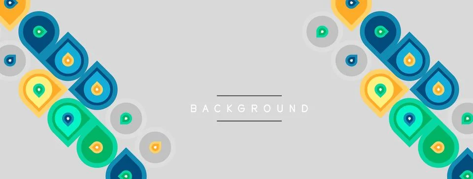 Abstract geometric pattern. Circles, squares, rectangles create symmetrical Illustrazione stock