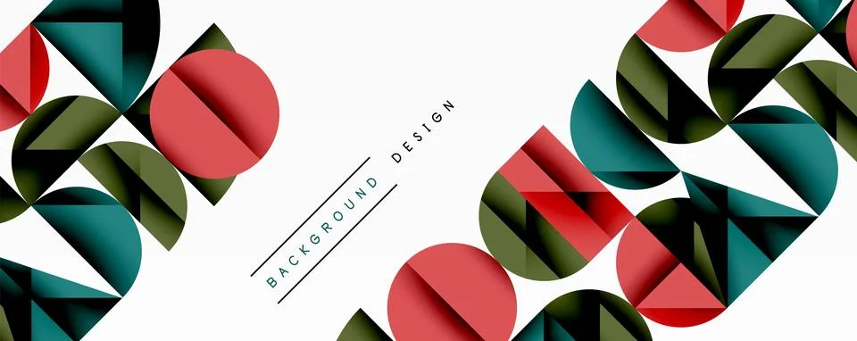 Abstract geometric pattern. Circles, triangles overlap creating modern design. Stock Illustration