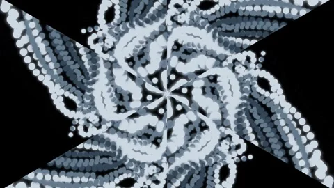Abstract Geometric Pattern with Circular Light Points on Black Background Stock Footage 332196344