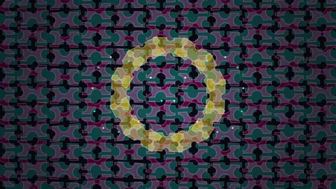 Abstract Geometric Pattern with Circular Motif, Seamless Loop, Digital Art Stock Footage 346661737