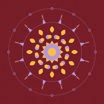 Abstract geometric pattern with circular symmetry and vibrant colors illust.. Stock Illustration