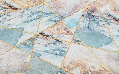 Abstract geometric pattern on colored marble Illustrazione stock