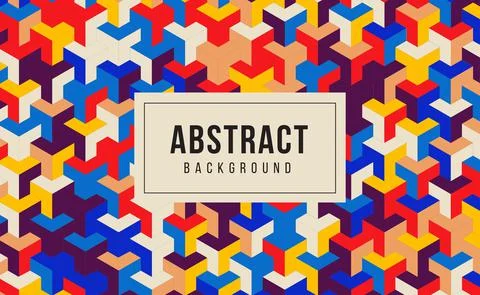 Abstract geometric pattern colorful background, Digital technology banner red Stock Illustration