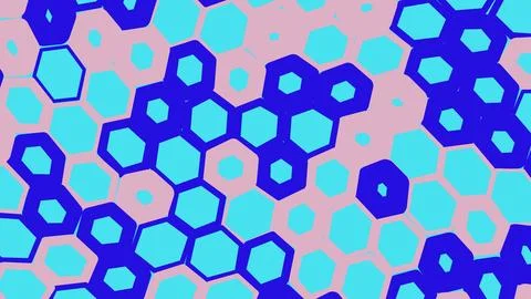 Abstract geometric pattern with colorful blue hexagon shapes 스톡 일러스트