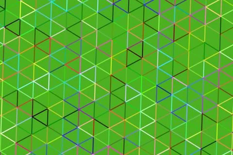 Abstract geometric pattern with colorful cubes on green background 库存插图