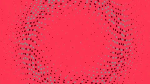 Abstract geometric pattern with colorful dots on red background Stock Illustration