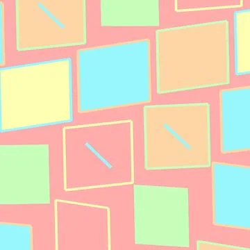 Abstract Geometric Pattern with Colorful Floating Rectangles and Lines Stock Illustration