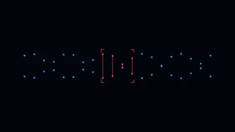 Abstract geometric pattern with colorful glowing dots on a black background Vídeos de archivo 338309945