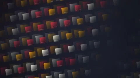 Abstract Geometric Pattern of Colorful Glowing Squares on Dark Background Stock Footage 348414061