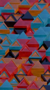 Abstract Geometric Pattern with Colorful Interlocking Triangles.. 스톡 일러스트