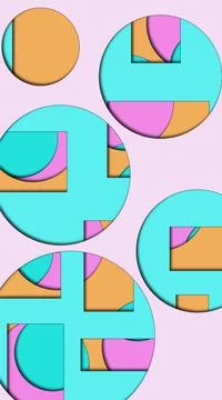 Abstract geometric pattern with colorful layered circles Illustrazione stock