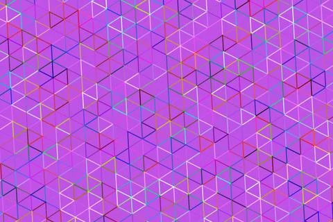 Abstract geometric pattern with colorful lines on purple background Illustrazione stock