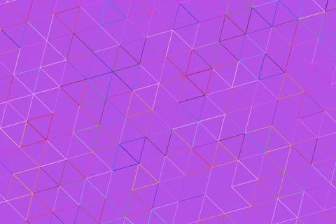 Abstract geometric pattern with colorful lines on purple background Stock Photos