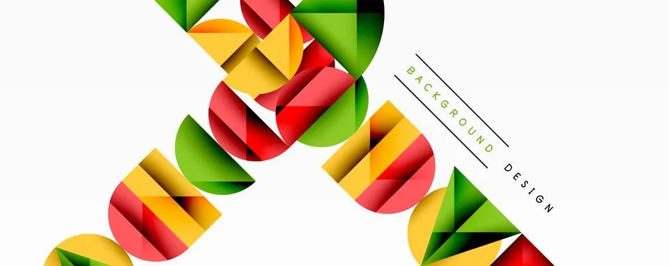 Abstract geometric pattern. Colorful overlapping shapes create dynamic visual Stock Illustration