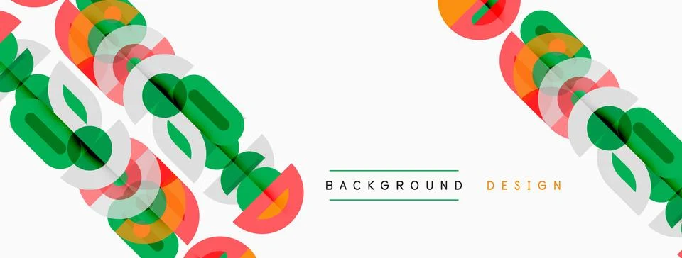 Abstract geometric pattern. Colorful overlapping shapes create dynamic visual Illustrazione stock