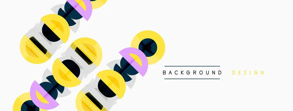Abstract geometric pattern. Colorful overlapping shapes create dynamic visual Stock Illustration