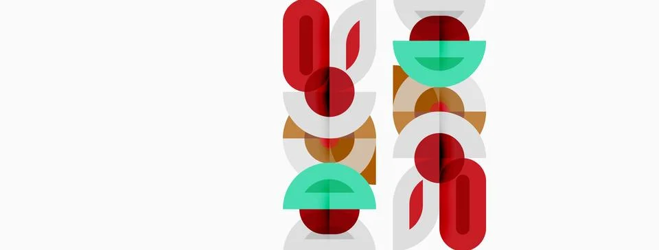 Abstract geometric pattern. Colorful overlapping shapes create modern design. Stock Illustration