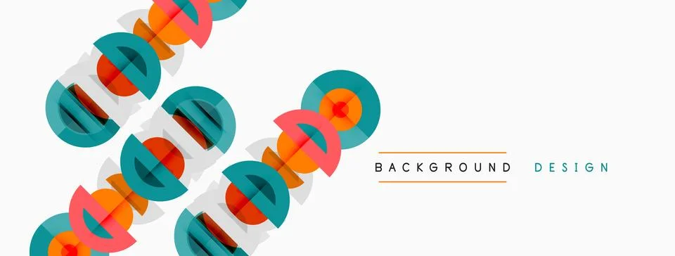 Abstract geometric pattern. Colorful overlapping circles create dynamic visua Illustrazione stock