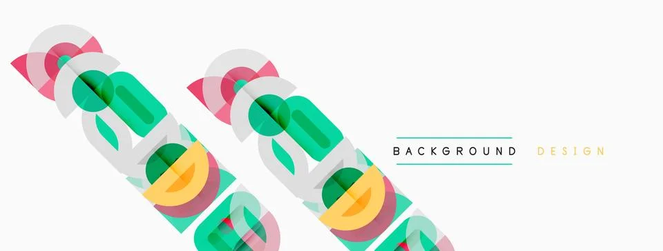 Abstract geometric pattern. Colorful overlapping shapes create dynamic visual Stock Illustration