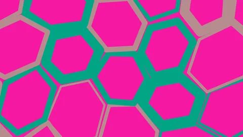 Abstract geometric pattern with colorful pink and green shapes Stockillustratie