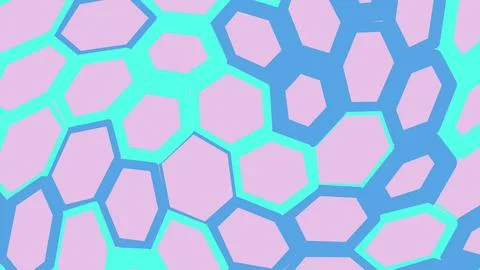 Abstract geometric pattern with colorful pink and blue hexagons イラスト素材