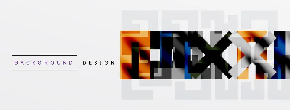 Abstract geometric pattern. Colorful rectangles overlap, creating modern de.. Stock Illustration