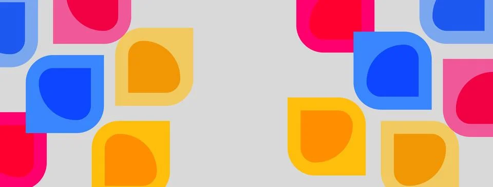 Abstract geometric pattern. Colorful rounded squares overlap, creating playfu Stock Illustration