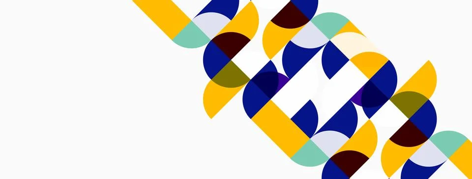 Abstract geometric pattern. Colorful semicircles overlap, creating dynamic Stock Illustration