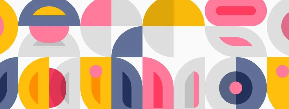 Abstract geometric pattern. Colorful shapes overlap, creating modern design. イラスト素材