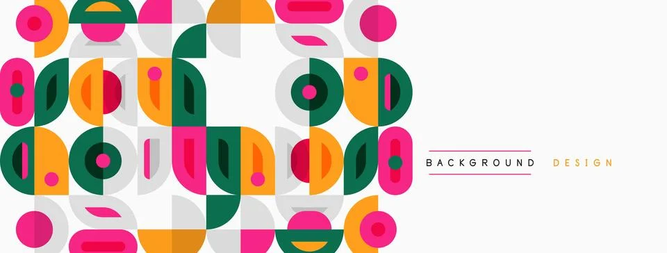 Abstract geometric pattern. Colorful shapes overlap, creating modern design. 스톡 일러스트