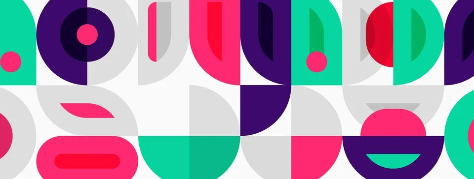 Abstract geometric pattern. Colorful shapes overlap, creating dynamic visual 스톡 일러스트