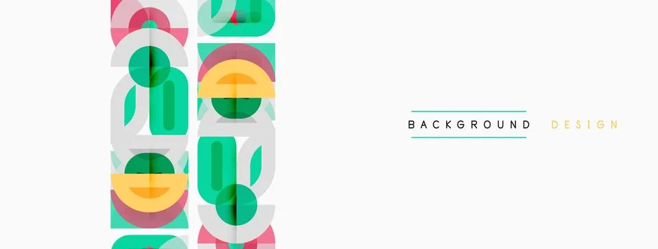 Abstract geometric pattern. Colorful shapes overlap, creating modern backgr.. Stock Illustration