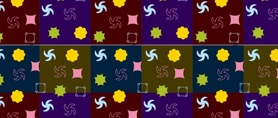 Abstract geometric pattern with colorful shapes and dark squares for creati.. Stock Illustration